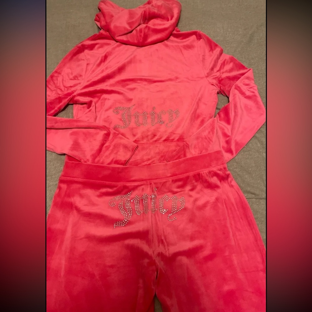 Juicy Couture Velour Rhinestone Bling Sweat Suit